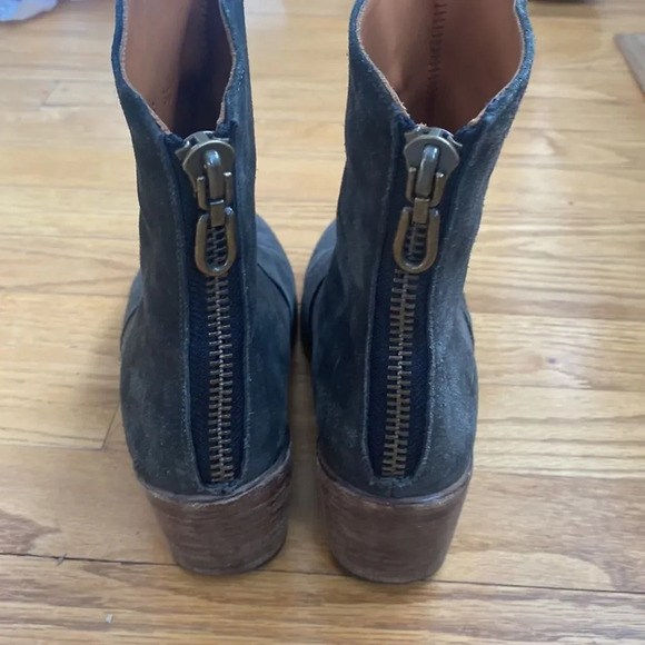 P. Monjo handmade drk olive suede zip boots sz EU 36 or US 6 lots of life left - Picture 5 of 7